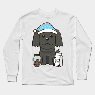 Funny black dog is having a midnight snack Long Sleeve T-Shirt